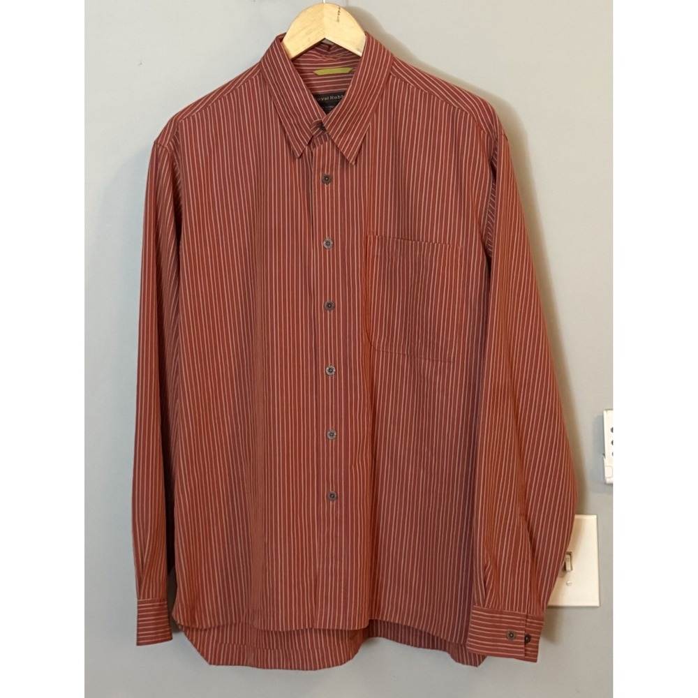 Royal Robbins Shirt Pinstripe Long Sleeve Button Up Outdoors‎ Hiking Large